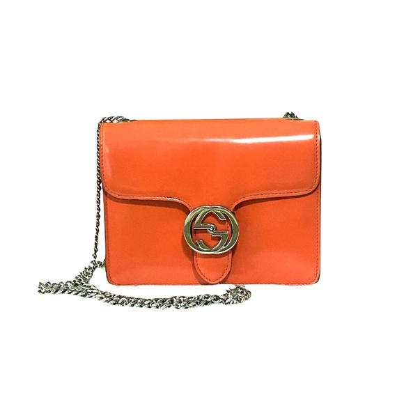 Vintage Orange Gucci Leather Bag - Picture 1 of 7
